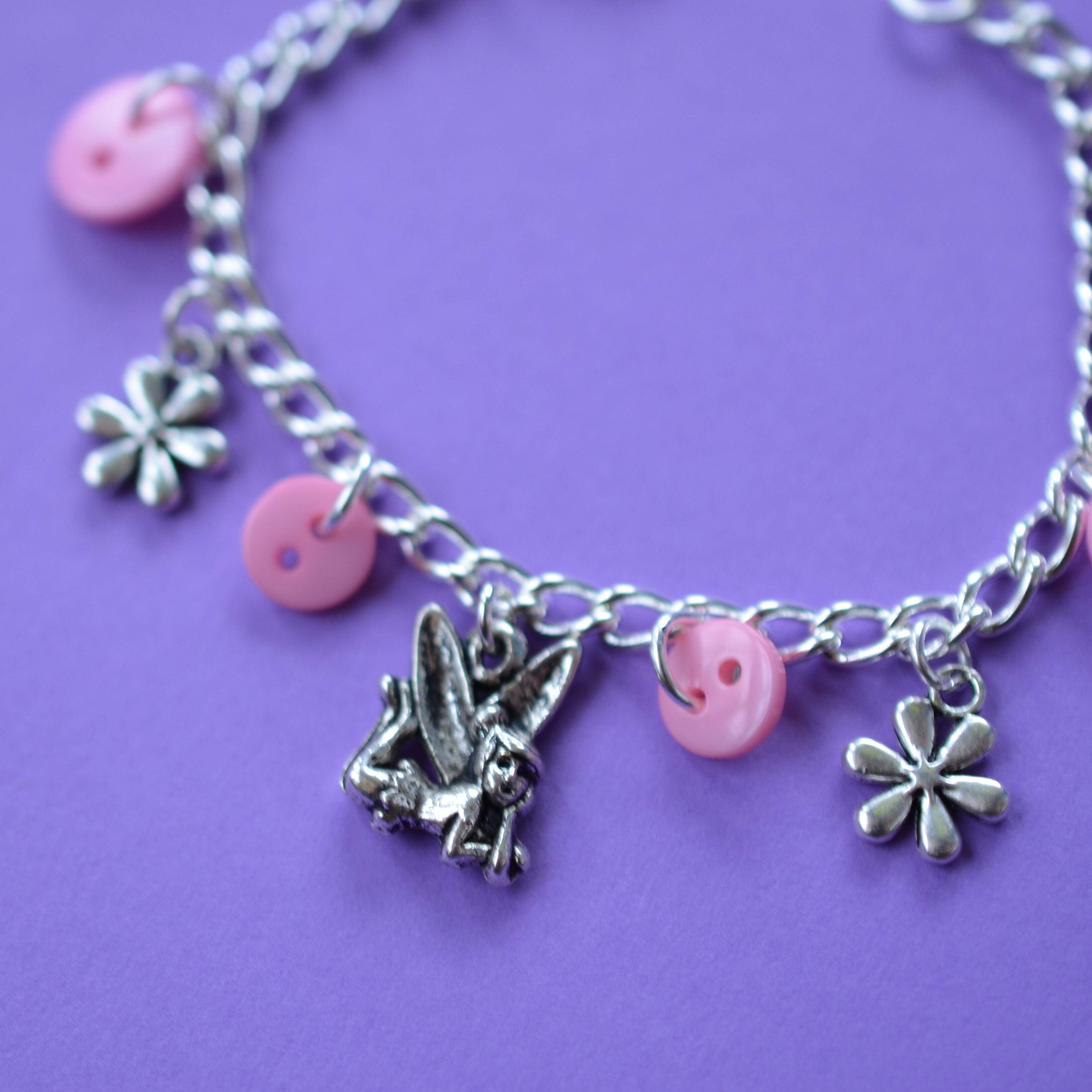 Garden Fairy Child’s Button Charm Bracelet