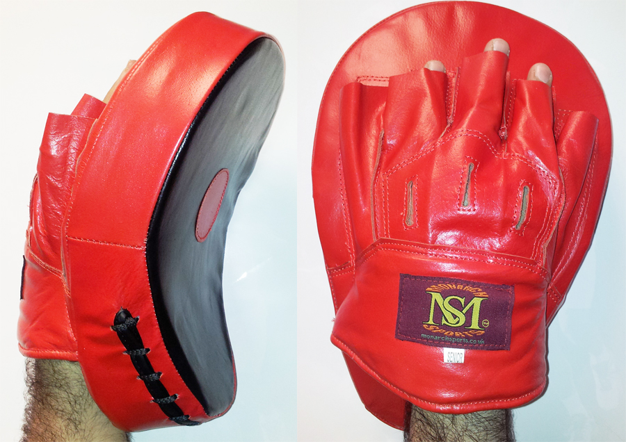 Boxing Pads Real  Leather Professional  Hook and Jab Curved Focus Pads MMA Muay Thai Work Pro