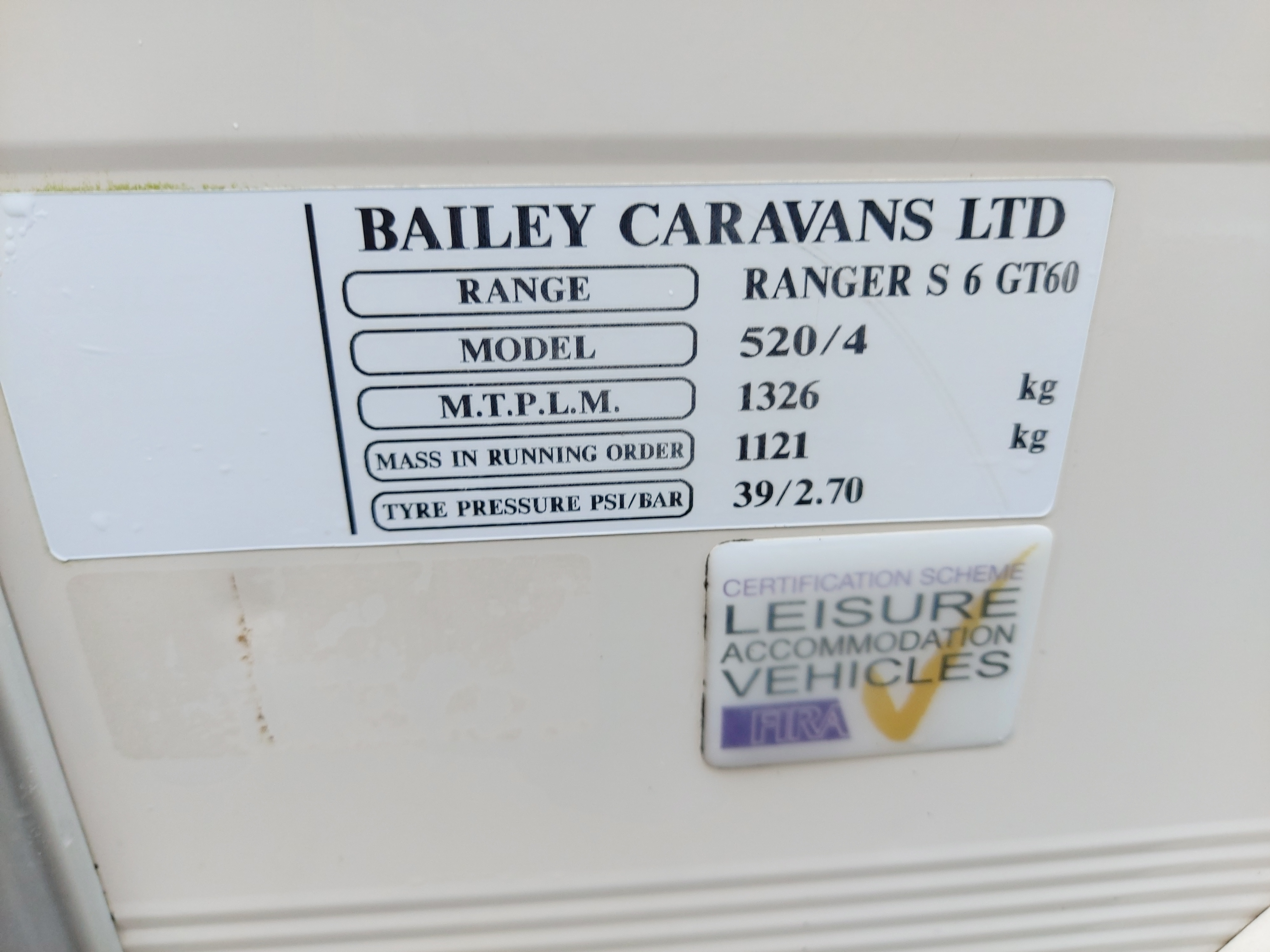2009 Bailey Ranger GT60 520 4 Berth Fixed Bed Caravan, Motor Mover
