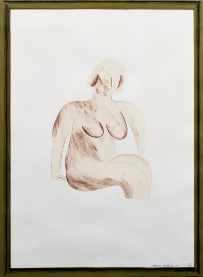 David Hockney - Picture of a Simple Framed Traditional Nude Drawing