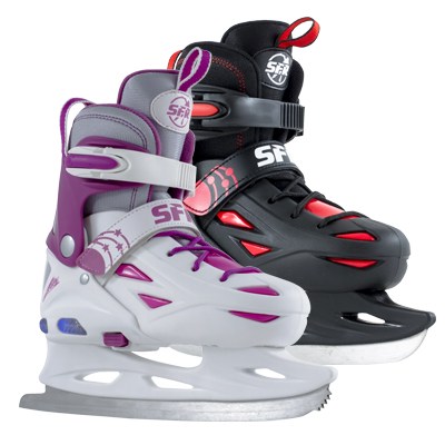 SFR Eclipse Adjustable Light Up Youth Ice Skates - Black