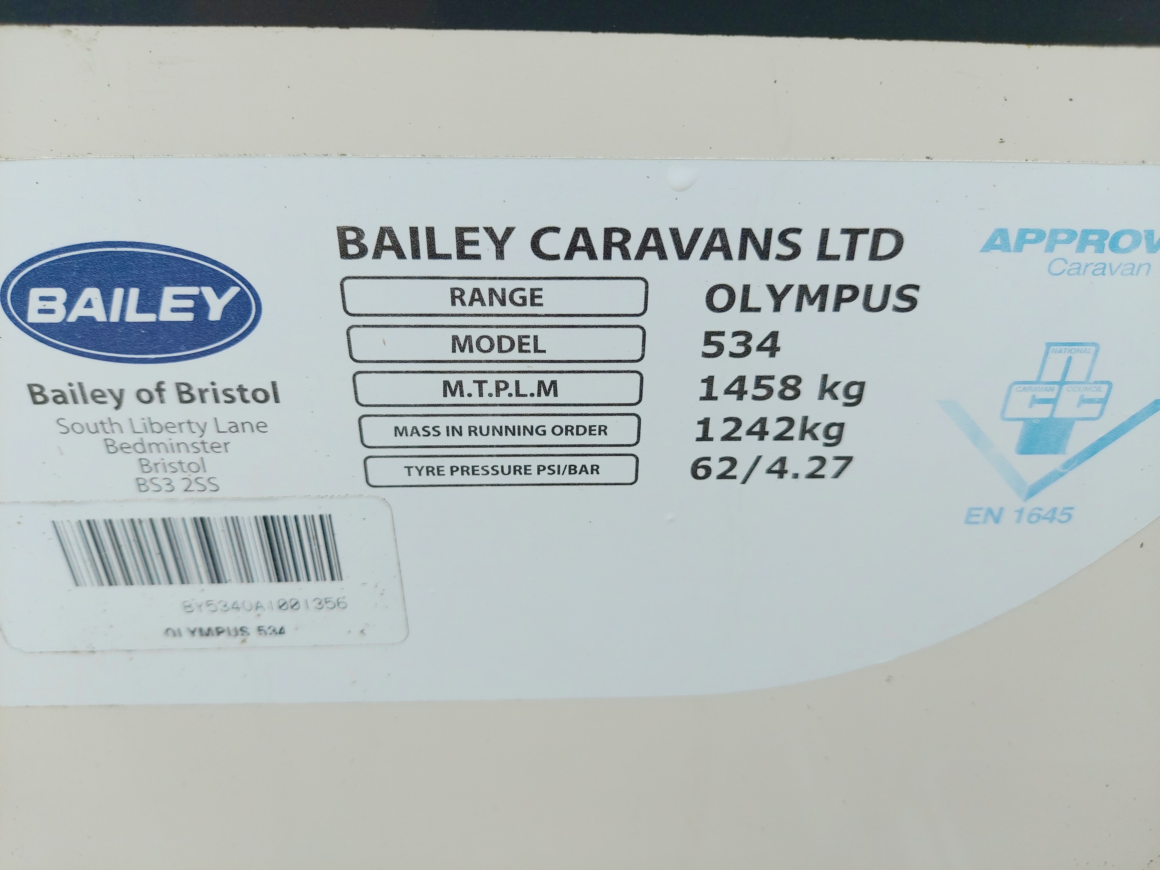 2010 Bailey Olympus 534 Fixed Bed End Washroom Caravan Motor Mover