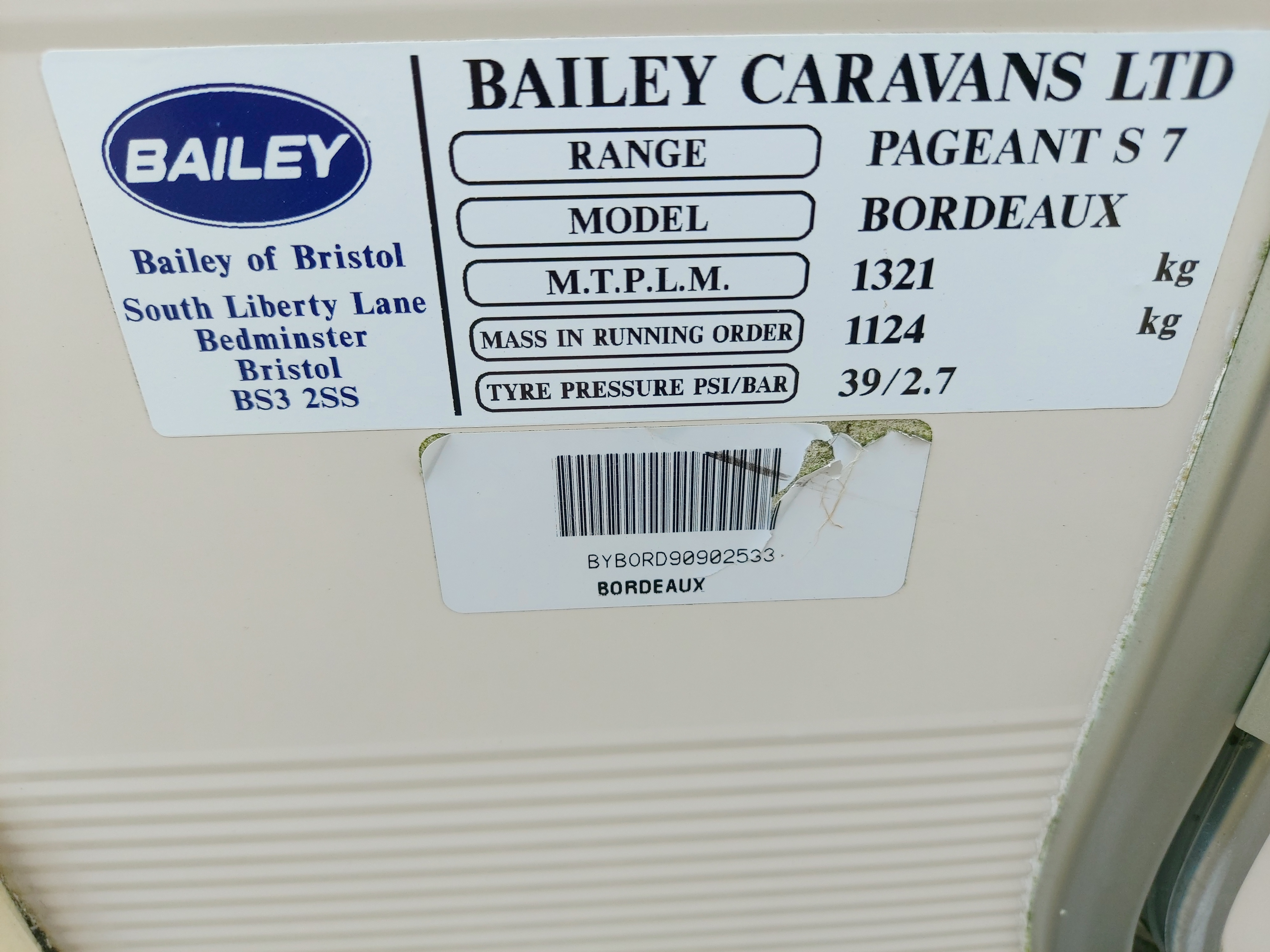 2009 Bailey Pageant Bordeaux 4 Berth Fixed Bed Caravan