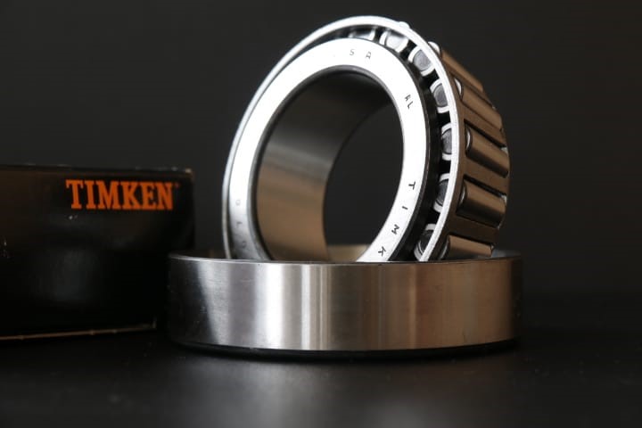 Timken tapered roller bearing next to packaging