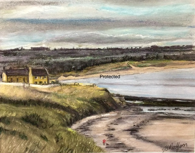 North Eastern Beach, (pastel) A4 print available plus mount.