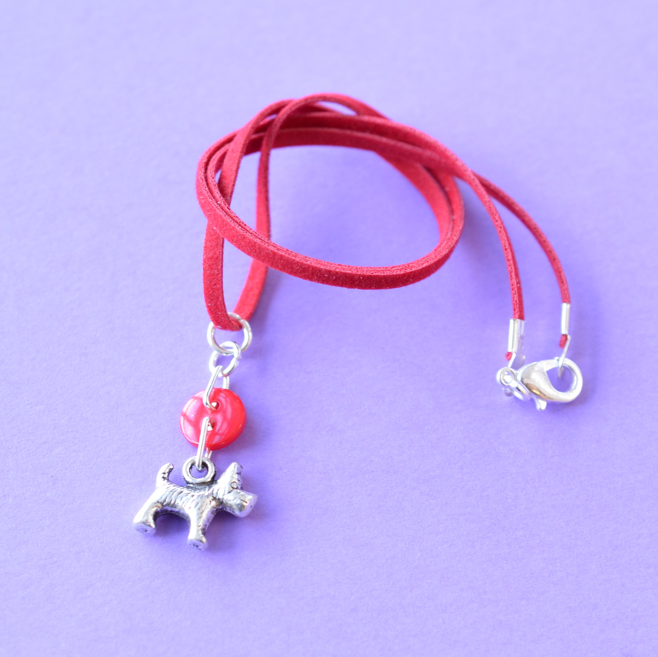 Dog Child’s Button Charm Necklace