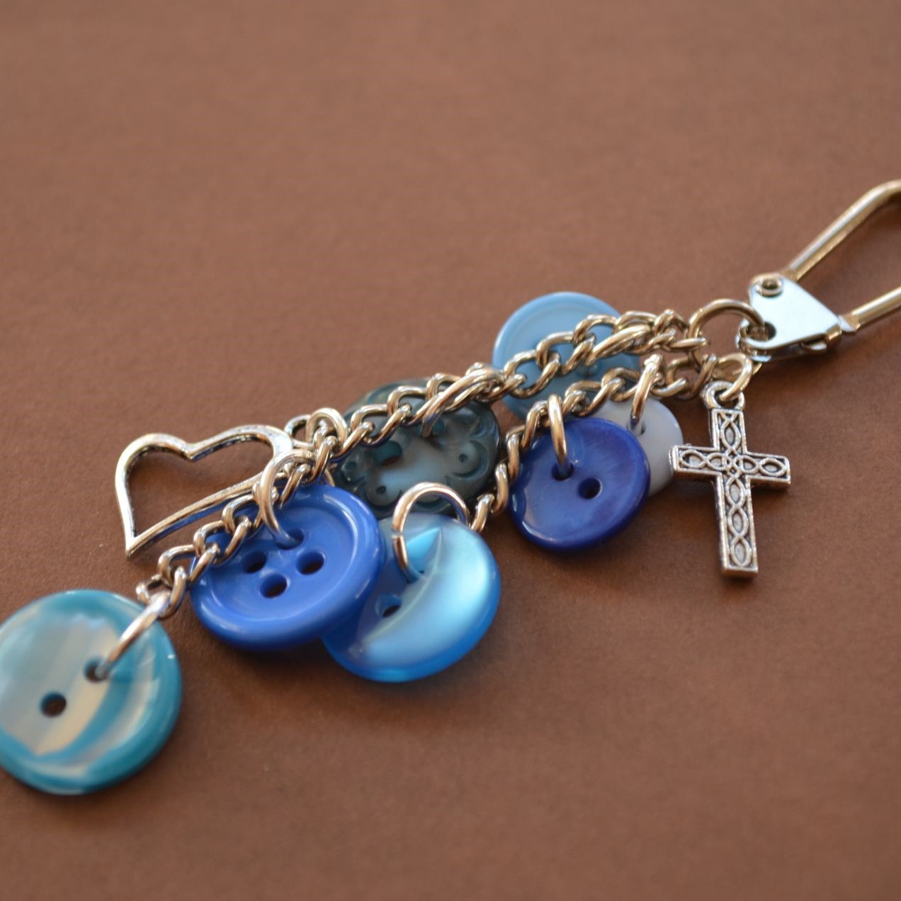 Religious Cross Wee Cluster Bag Charm Keyring