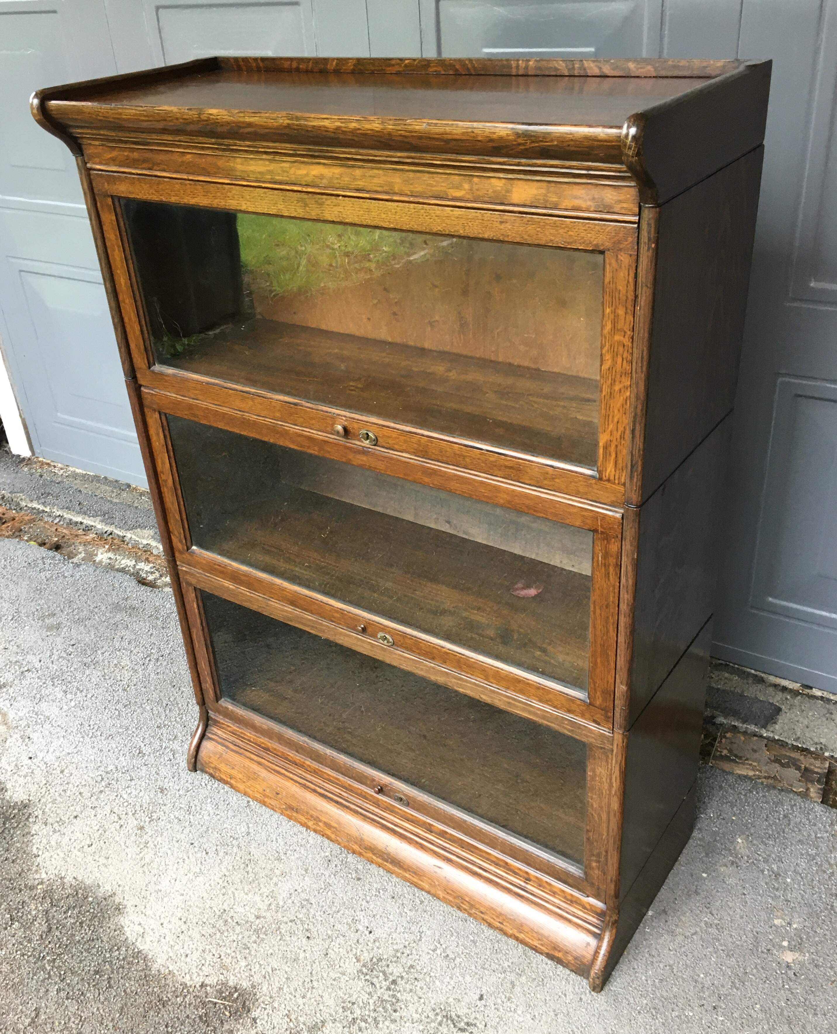 Oak Stacking Barrister's 3 Tier Bookcase c1920