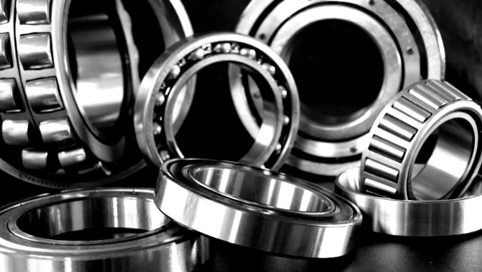 Assortment of ball and roller bearings.