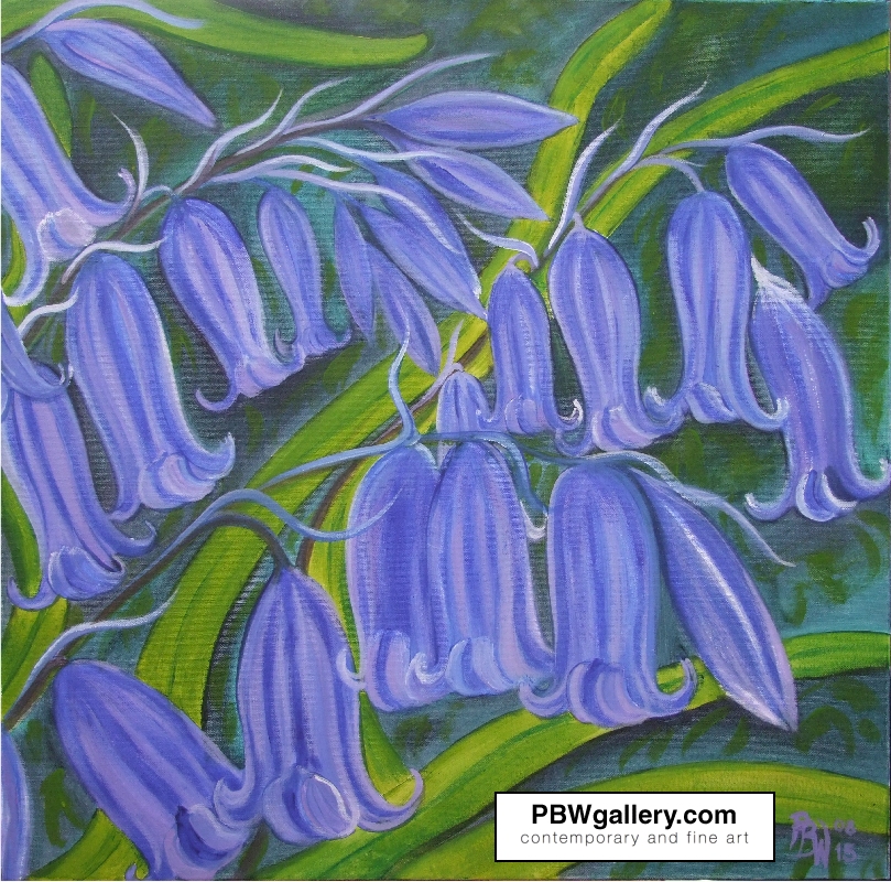 One glorious, intimate study of bluebells spread over two canvasses