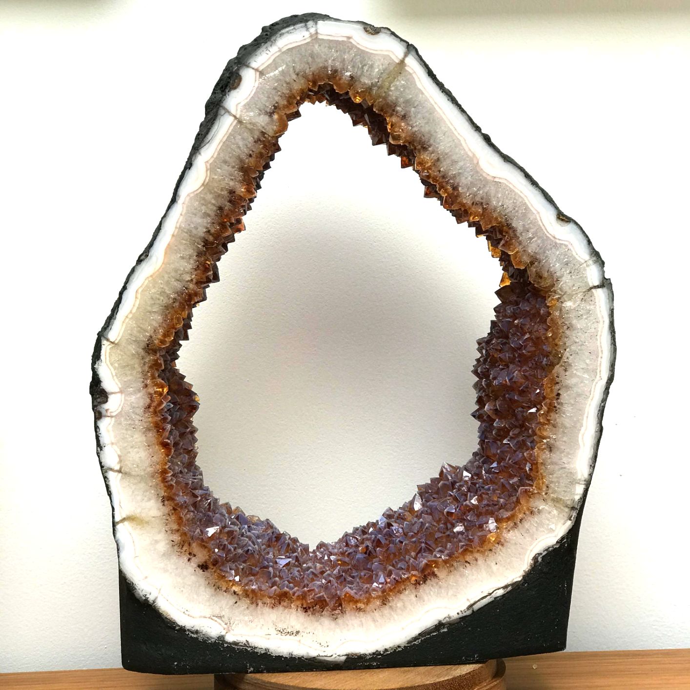 Large Citrine Geode Ring