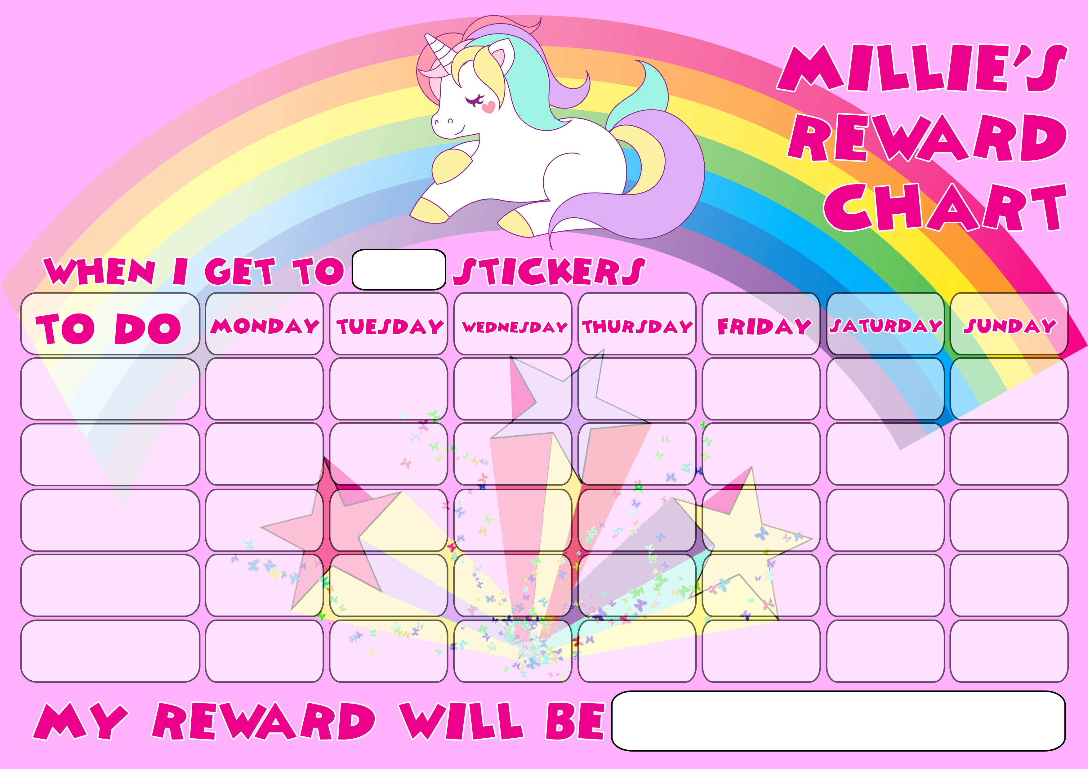 Unicorn Reward Chart Printable For Girls My Party Des - vrogue.co