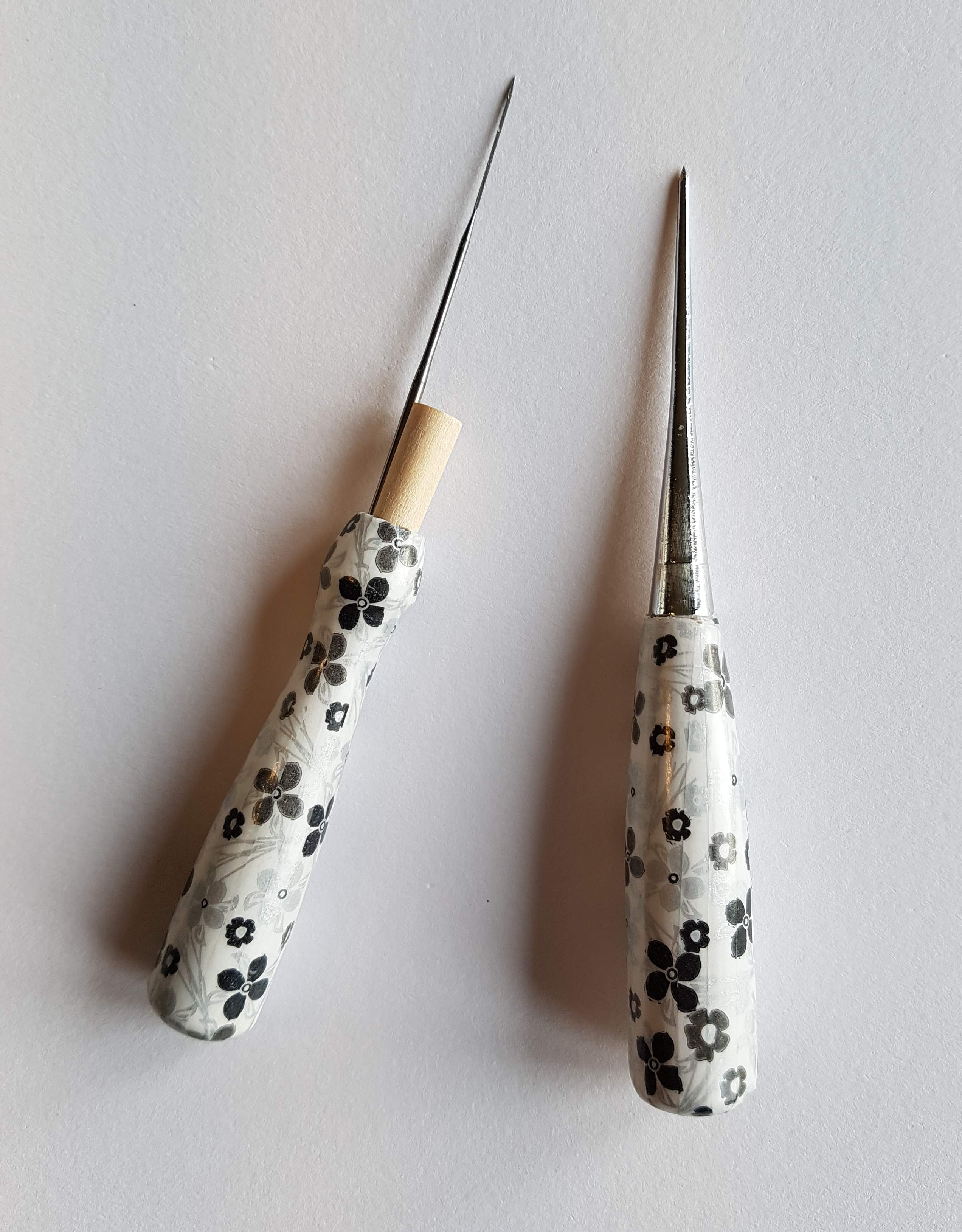 Decorated Felting Tools - Tec White with Flowers