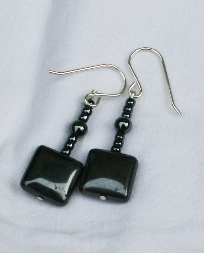 Hematite earrings