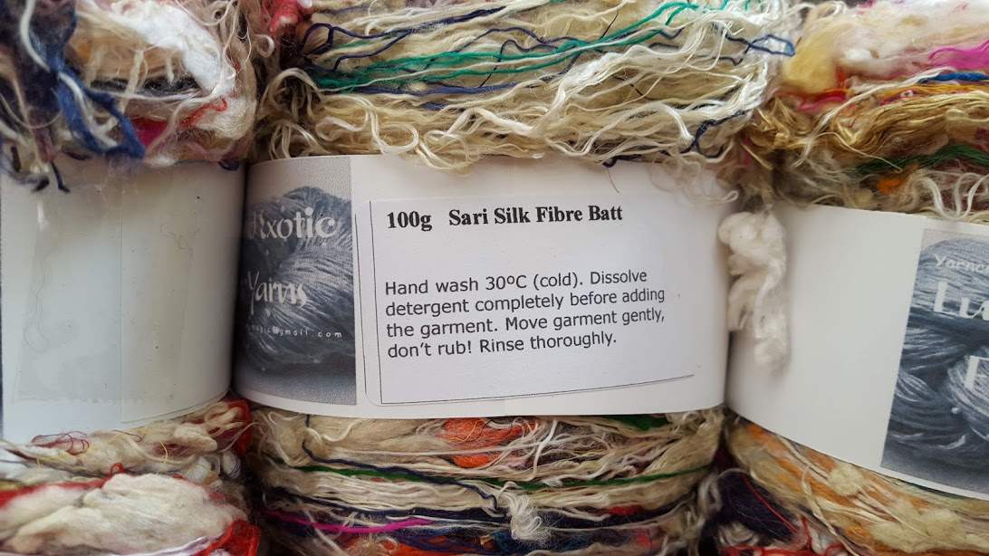 100g Sari Silk Fibre Batt 100% Recycled Silk