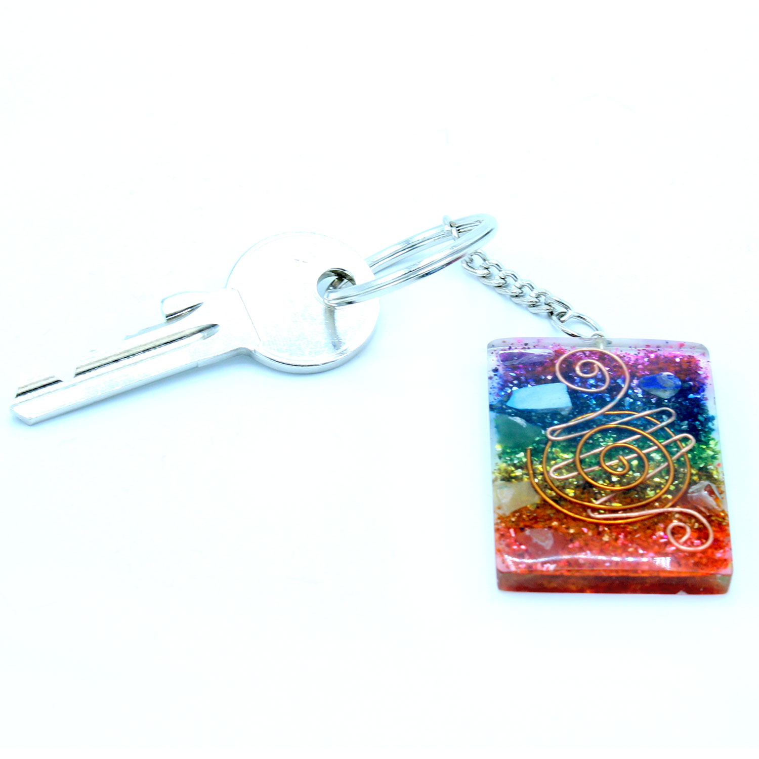 Orgonite Power Keychain - Home Protect Copper and Chakra