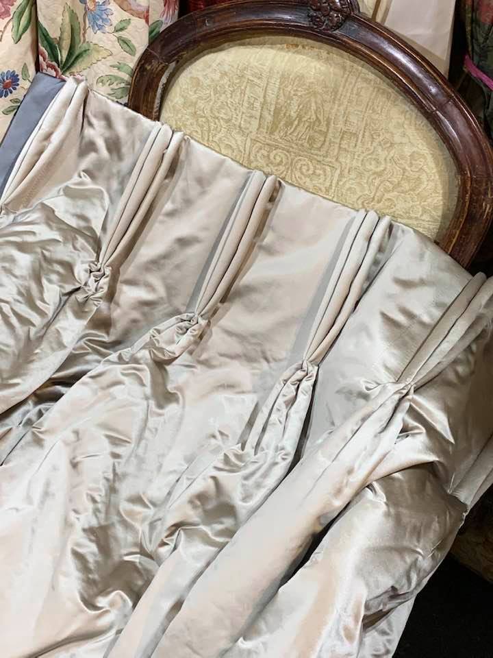 Various Gold/Charcoal Satin Blackout Lined Curtains