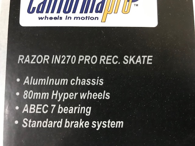 California Pro Razor IN270 inline skates BLACK RED WHITE  was 90.00 Now 59.99