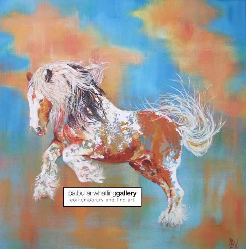 A wonderful original painting of a Prancing Gypsy Cob-can be recommissioned