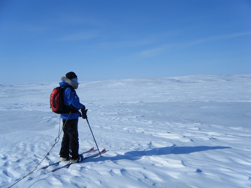Jo navigating the way towards the Noice Peninsula on route to the Magnetic North Pole