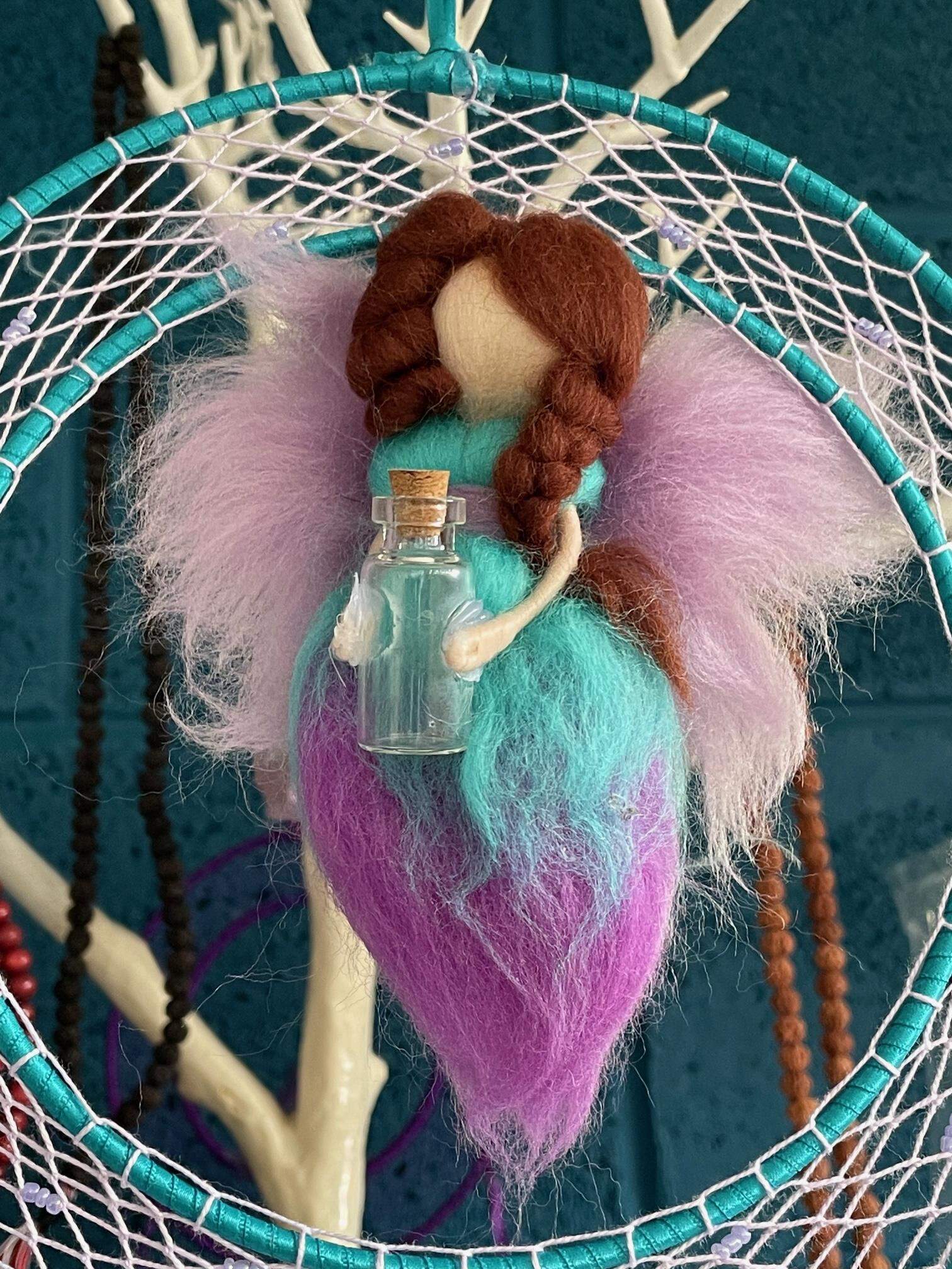 Dreamcatcher  - handmade with felt Fairy
