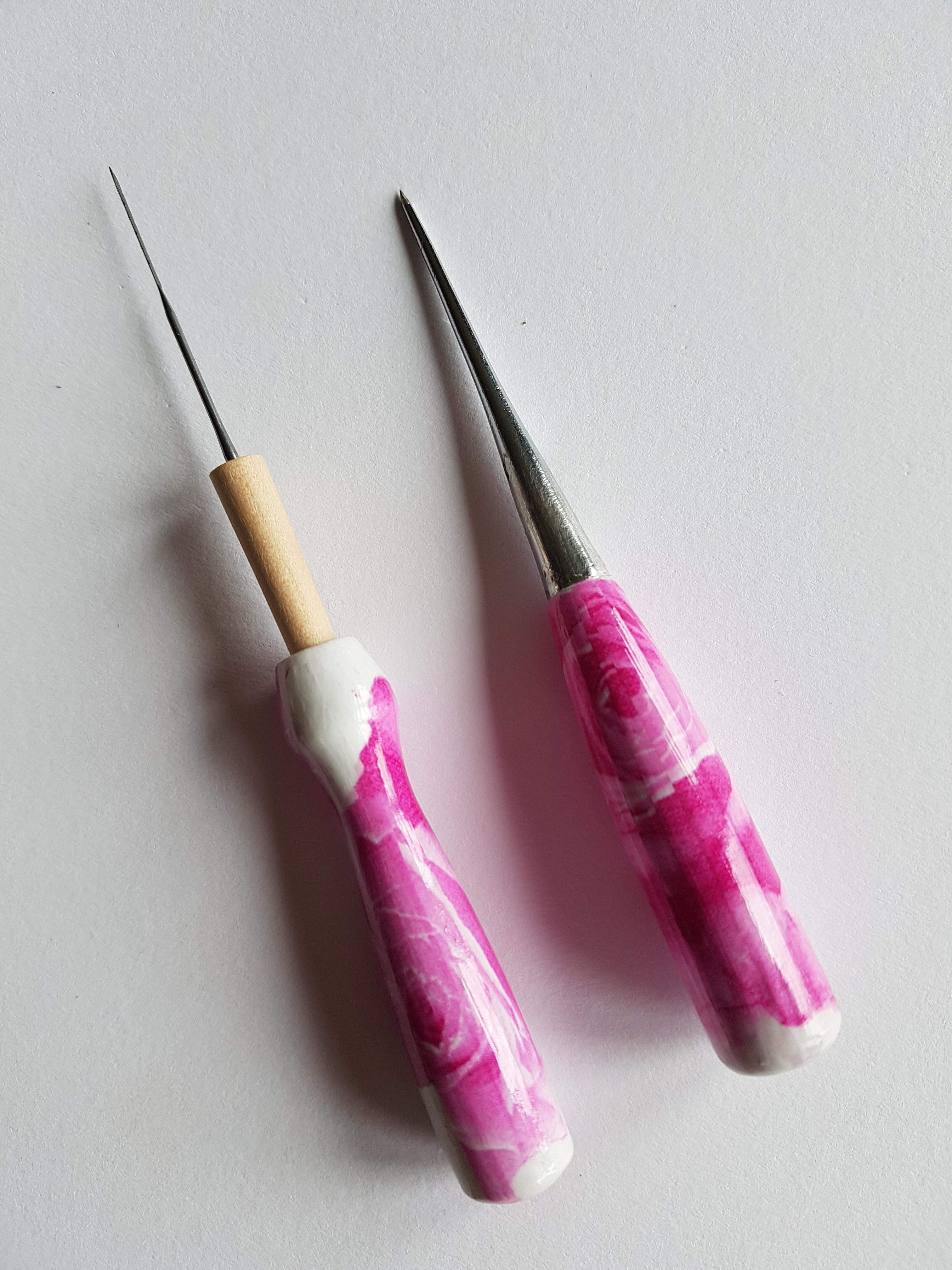 Decorated Felting Tools - Pink Rose