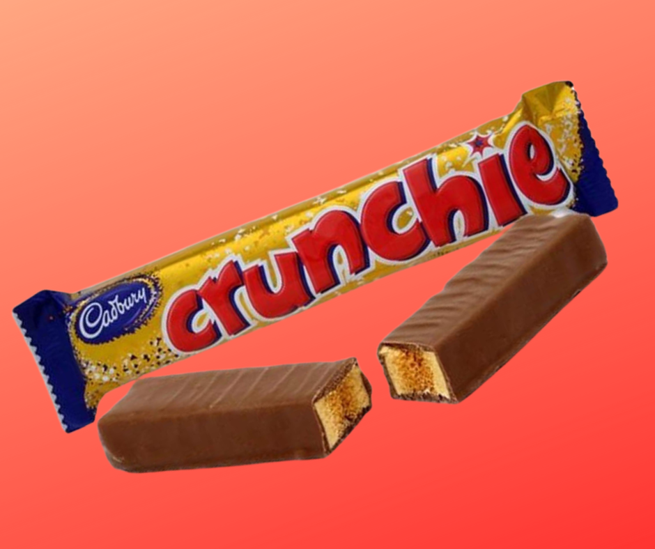 Crunchie  Milk chocolate with golden honeycombed toffee centre   centre ice cream tray
