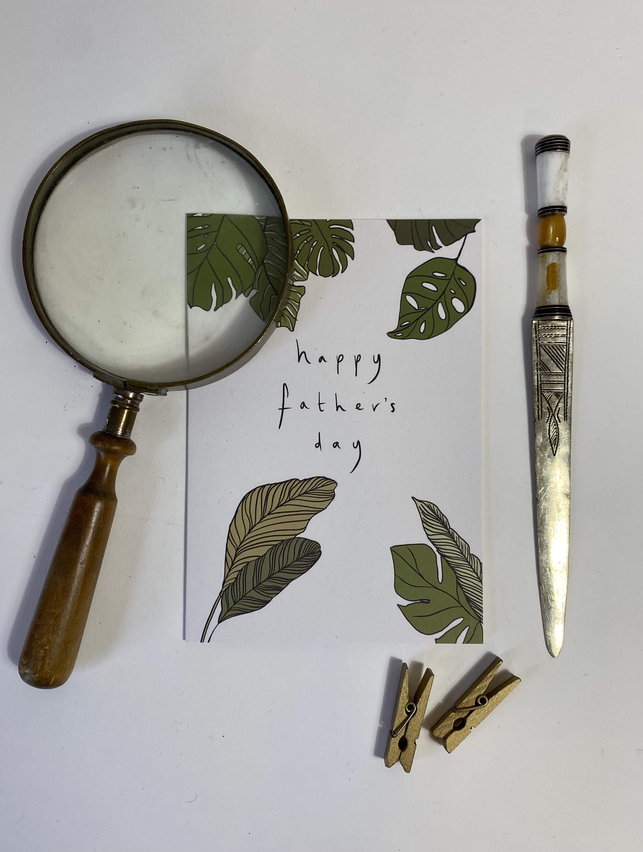 Happy Father's day Jungle leaves greetings card LMFD009