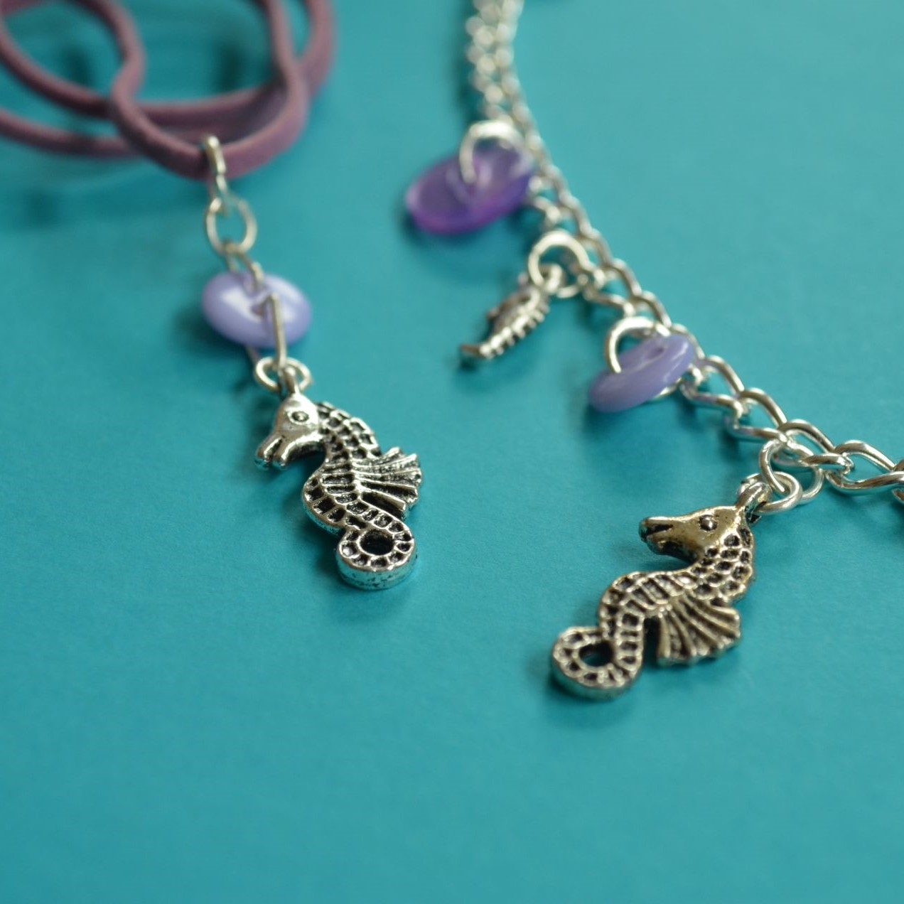 Seahorse Child’s Button Charm Necklace