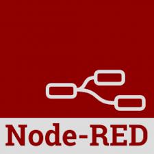 Logo for Node-RED, a programming tool for wiring together hardware devices, APIs and online services
