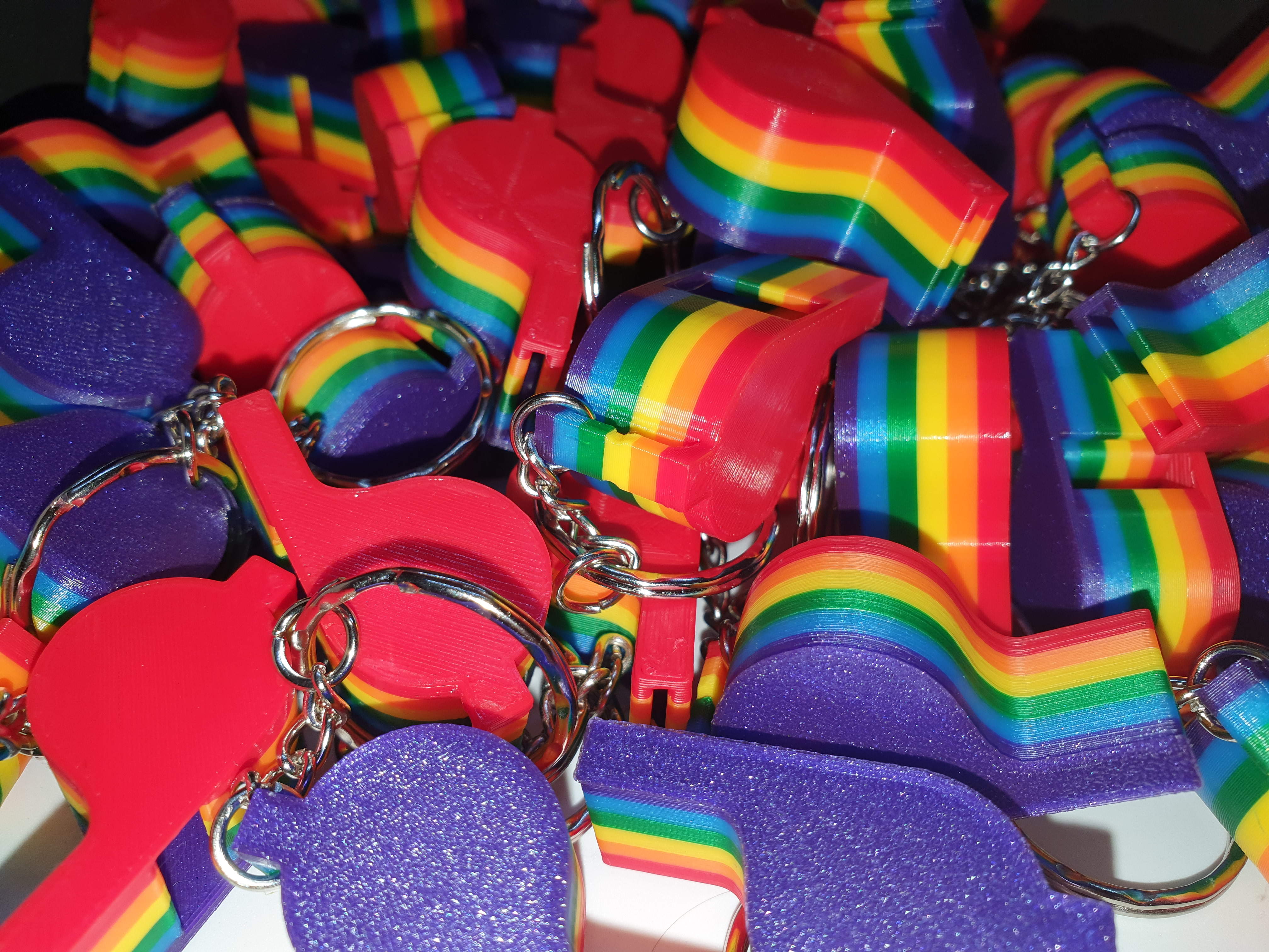 Rainbow Pride Whistle Keyring