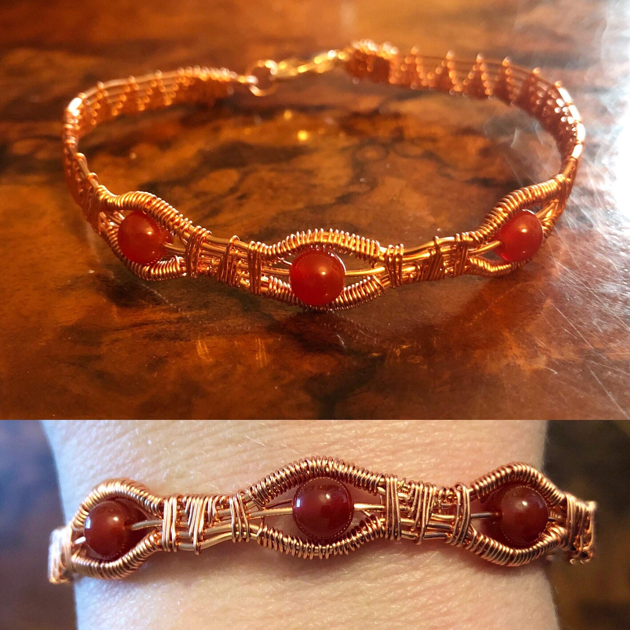 3 bead woven bracelet