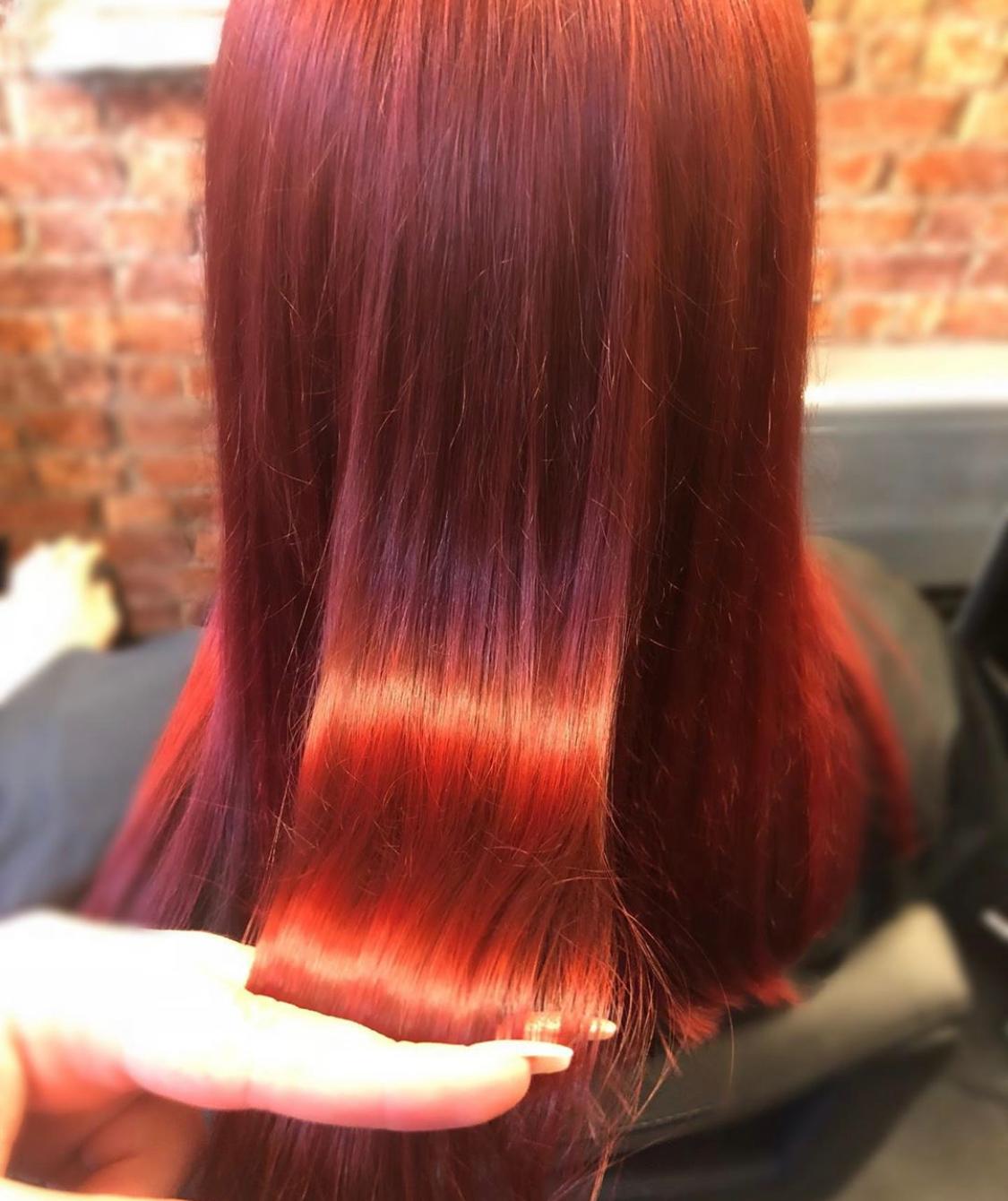 Look at this Gorgeous Red! That Shine by adding a conditioning treatment to this clients colour!