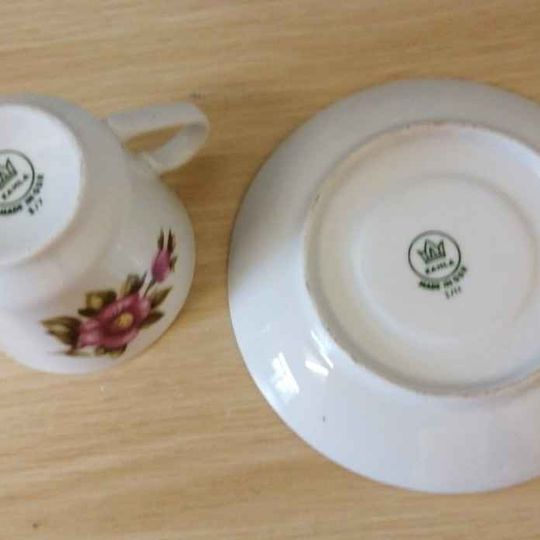 3 CUPS AND SAUCERS - KAHLA MADE IN GDR