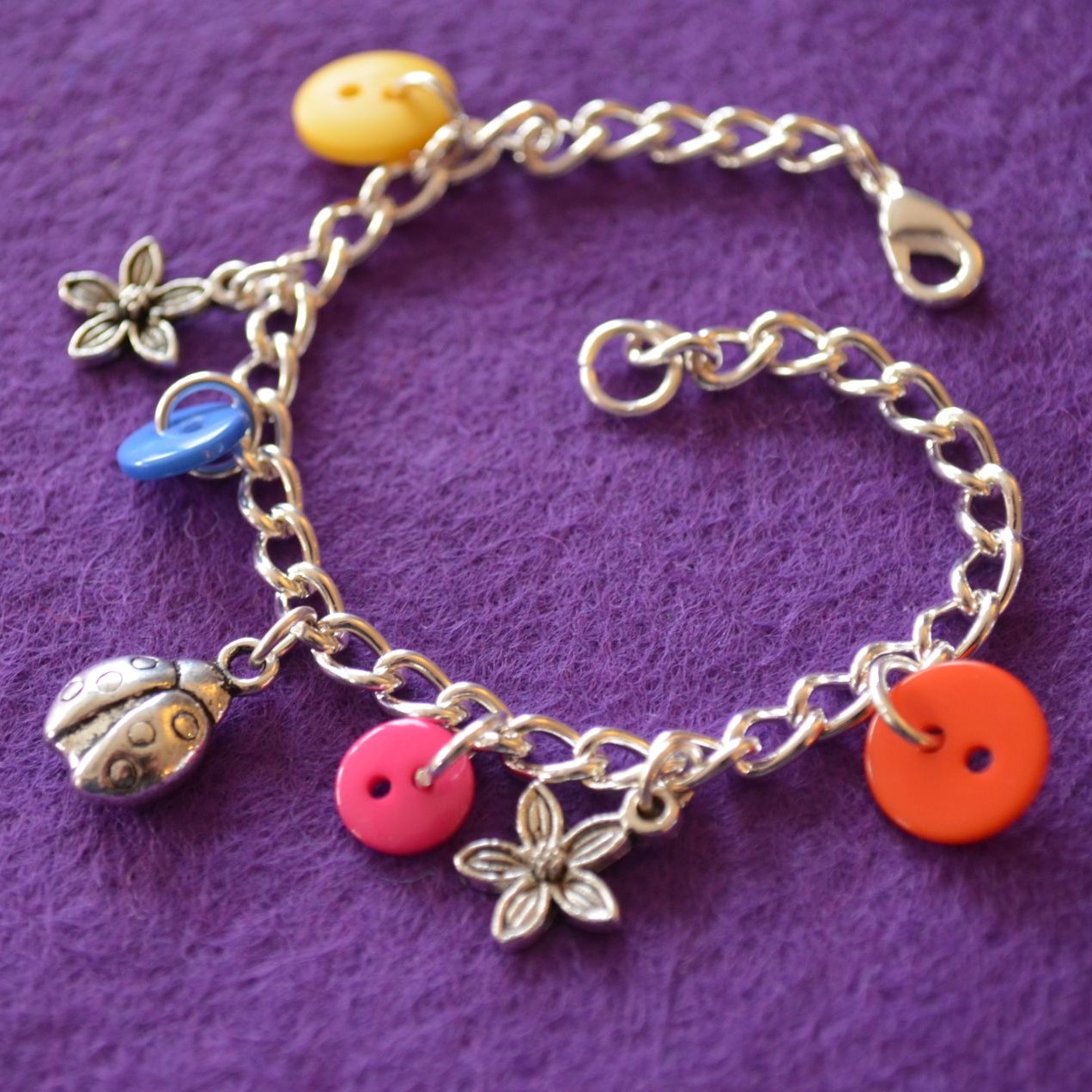 Ladybird Child’s Button Charm Bracelet