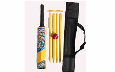 MB Malik Master Junior Wooden Cricket Set Size 4 bat  Free shoulder Bag
