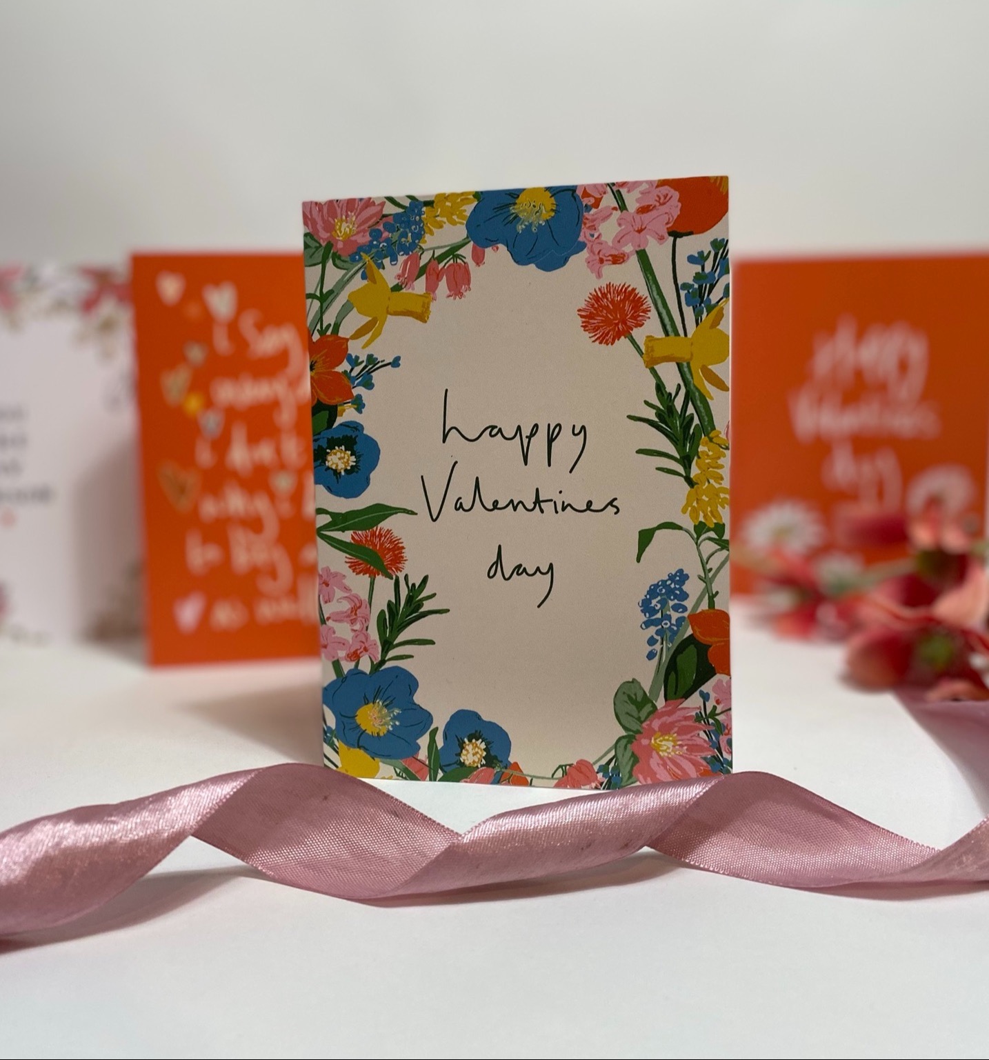 Happy Valentine’s Day greetings card with FREE biodegradable heart tissue confetti inside LMV007