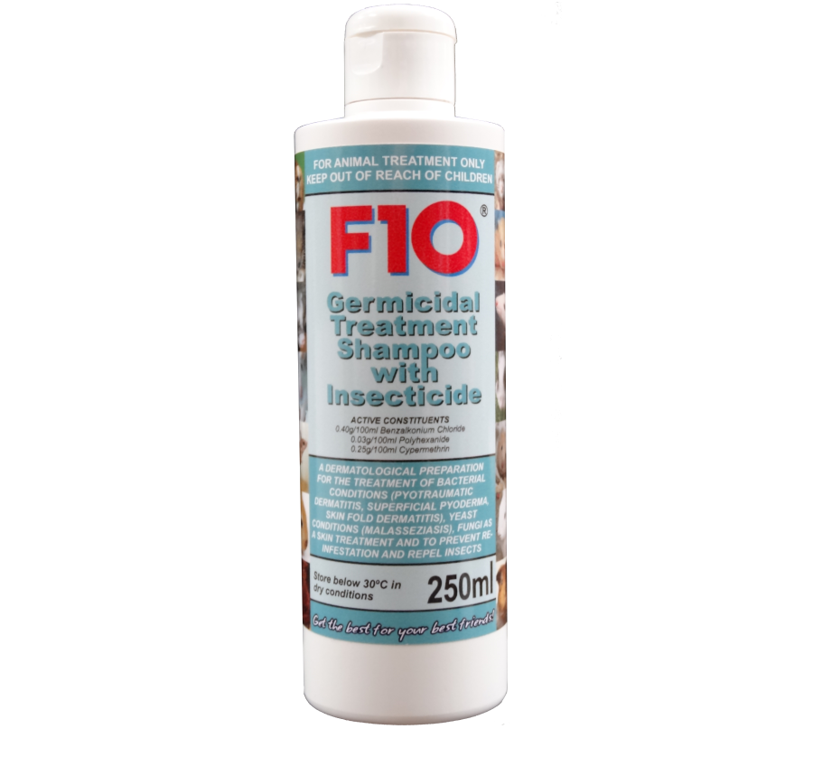 Bottle of F10 Germicidal Treatment Shampoo with Insecticide