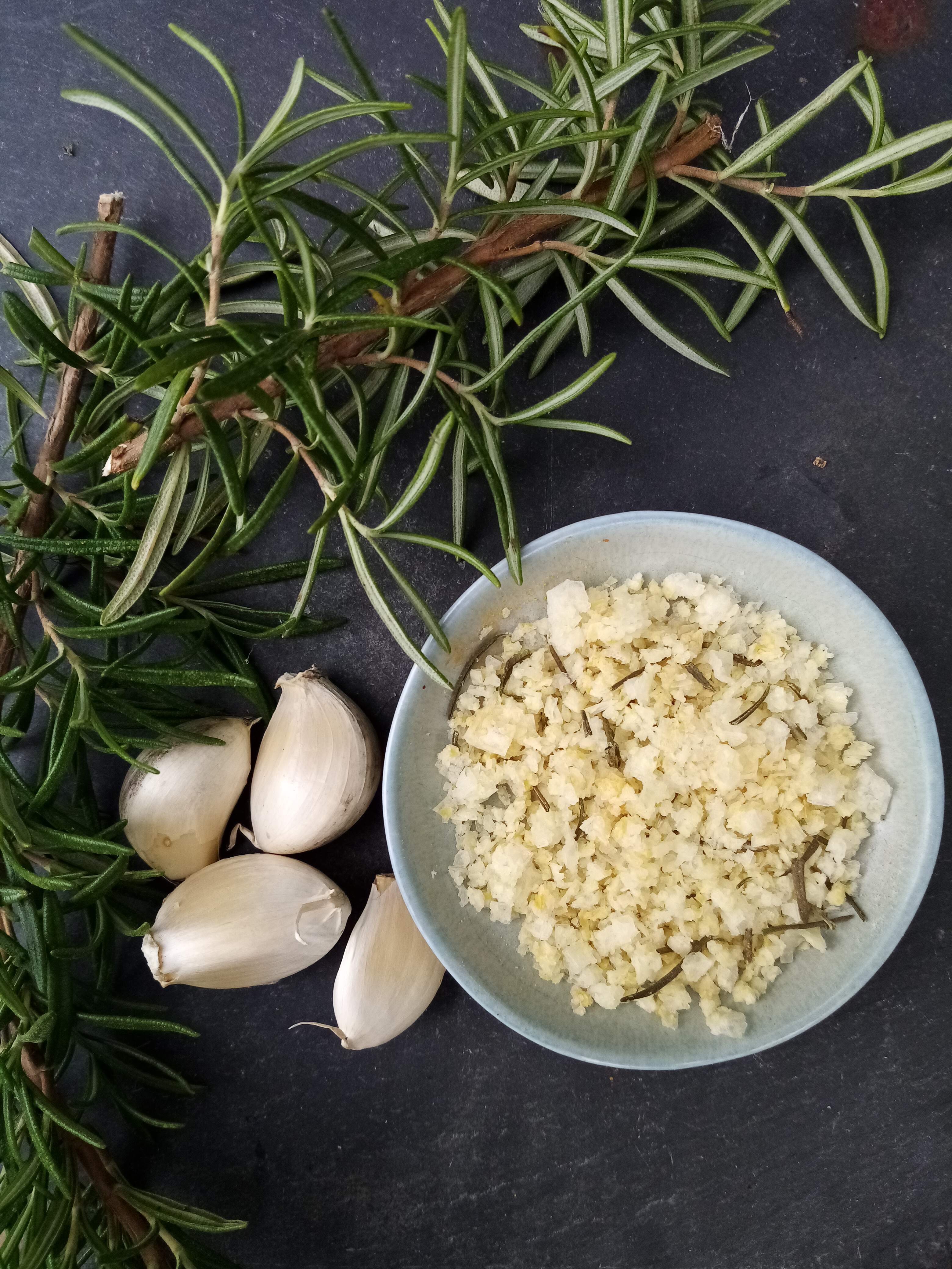 Garlic and Rosemary sea salt. Rosemary Krush