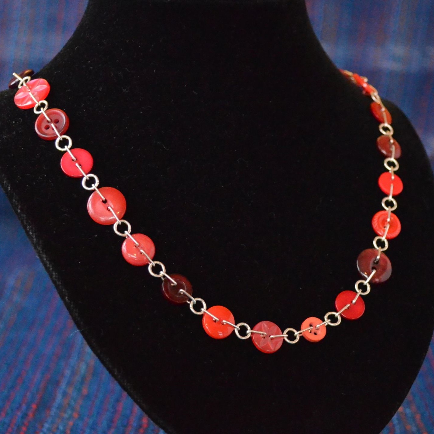 Red Button Chain Necklace