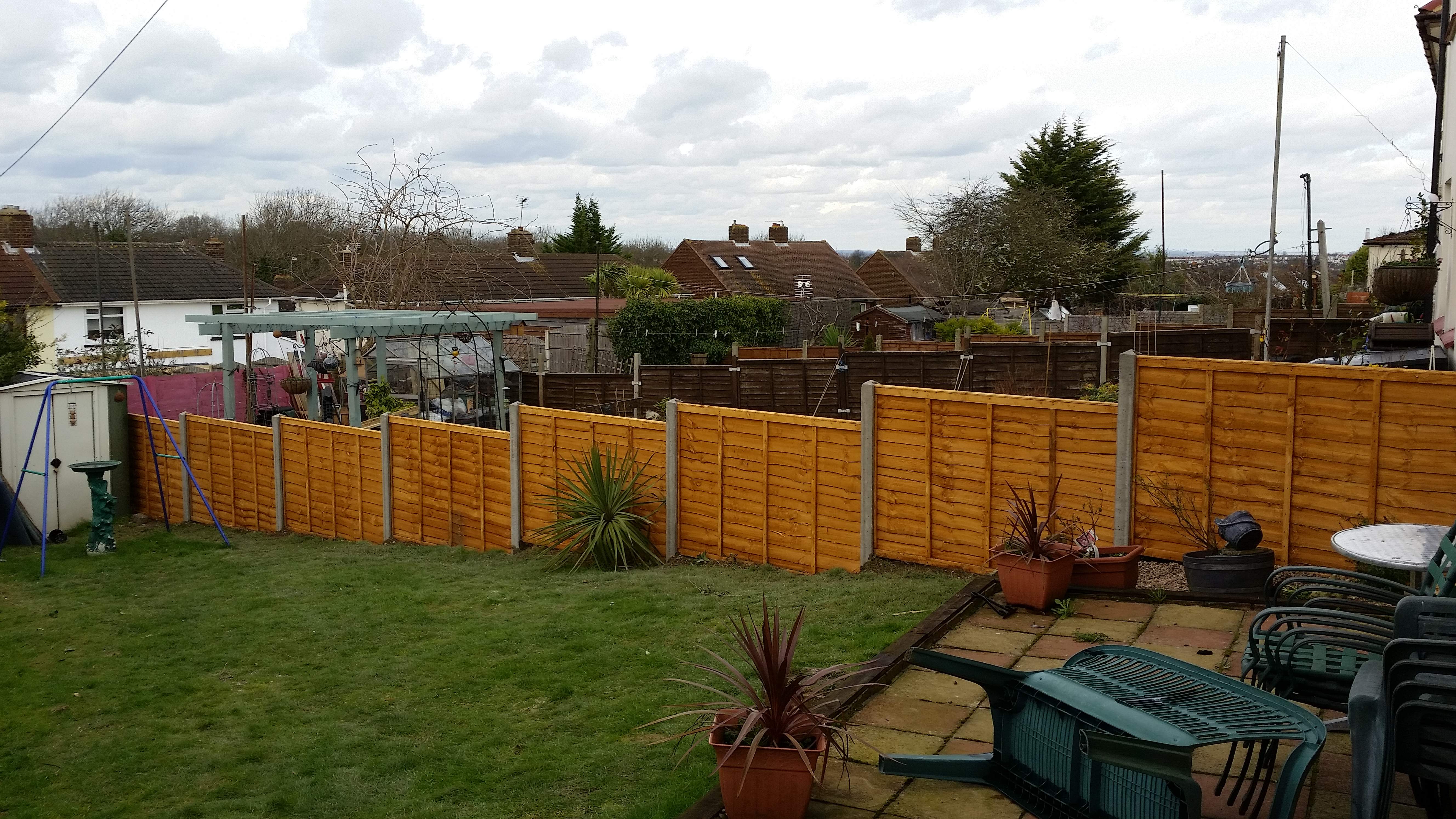 With concrete posts, Fencing installed in Wayfield, Chatham