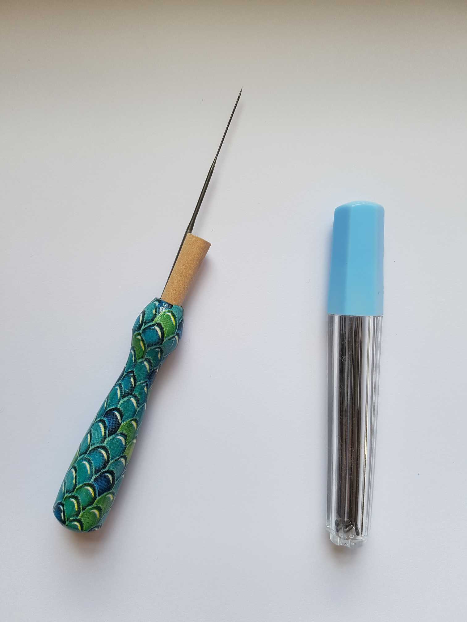 Decorated Felting Tools - Bubbles Green and Blue