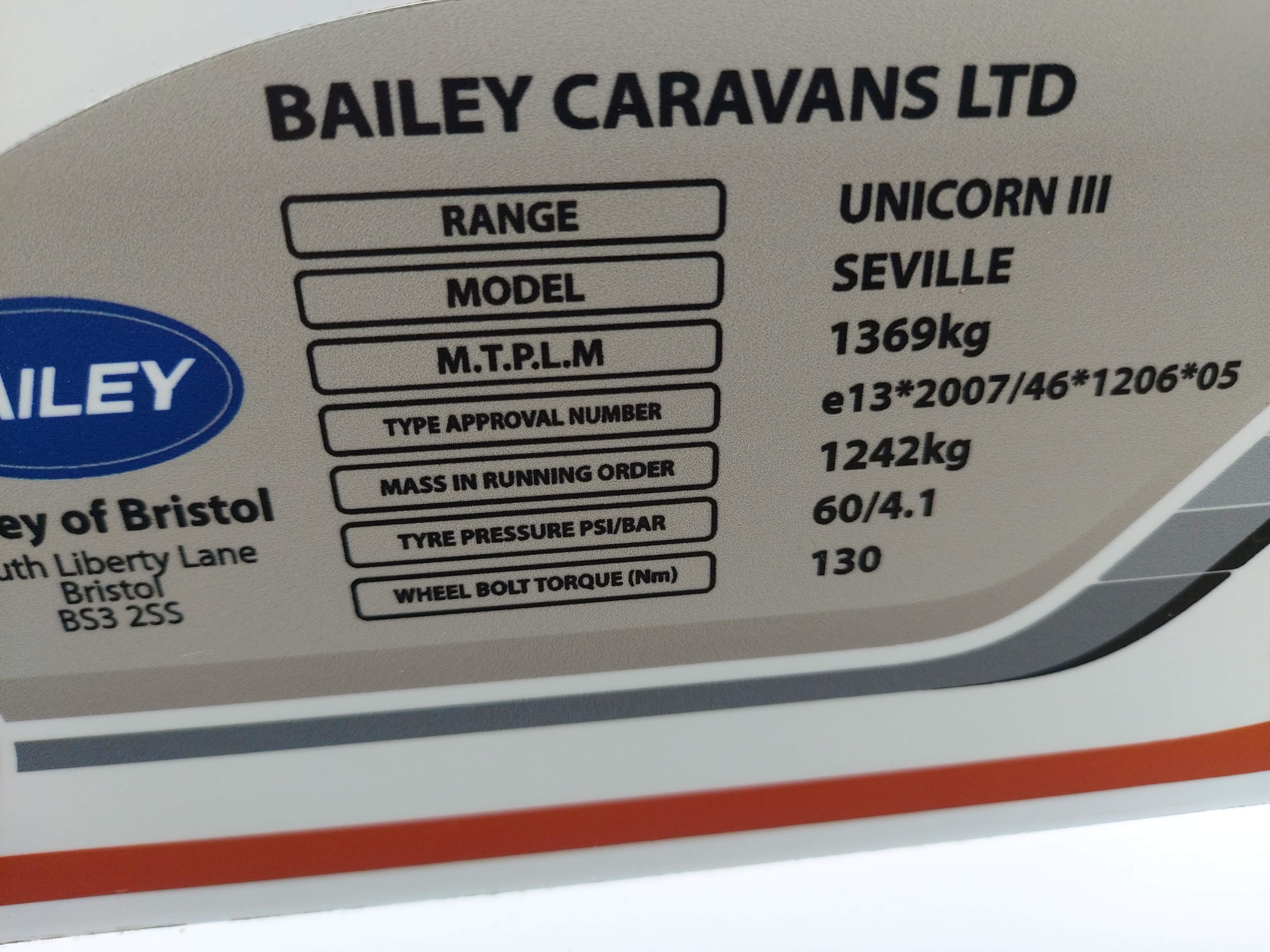 2017 Bailey Unicorn Seville 2 Berth End Washroom Caravan, Motor Mover, Solar Panel
