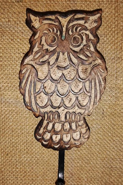 Wooden owl hook