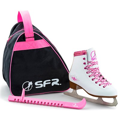 SFR Figure Ice Skates Girls GIFT SET White /Pink