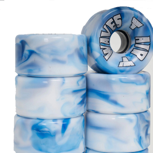 Air Waves White/Blue Marble Wheels Pack of 4 and 8