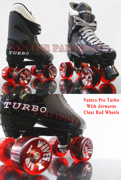 VENTRO PRO QUAD ROLLER SKATE Air Waves Clear Red Wheels Get 10% Discount See Description