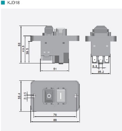 KJD18 Start/Stop Safety SWITCH 7 TERMINALS FOR 3 PHASE MACHINES 