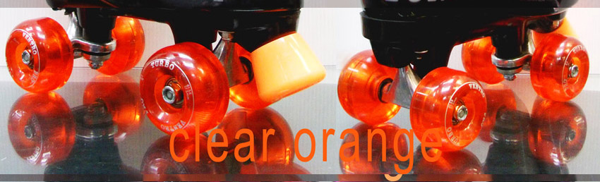 Ventro Pro Turbo Roller Skate Clear Orange Wheels Set of 4 or 8 Optional Bearings
