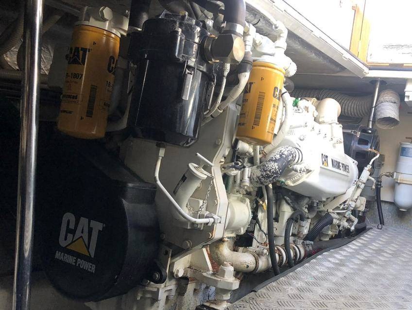 cat marine engine in boat